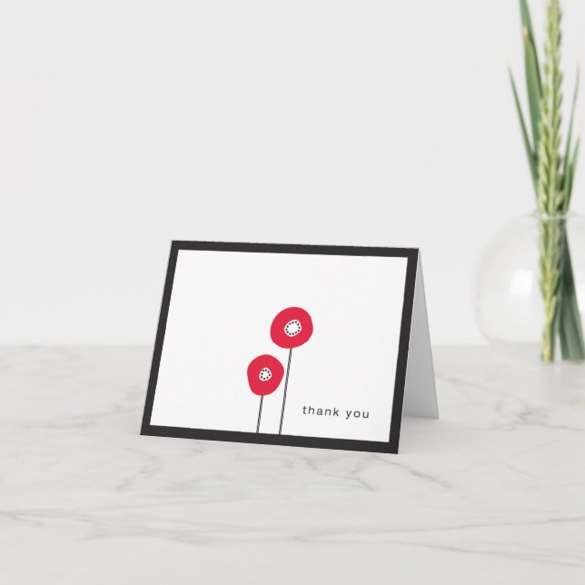Thank You - Red Poppy Card (Front)