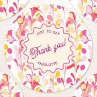 Thank You Retro Abstract Pink Wavy Personalized