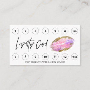 *~* Thank You Rewards QR LOGO beauty lips Loyalty  Card
