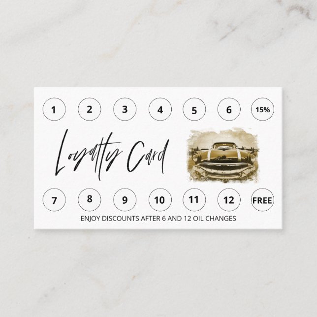 *~* Thank You Rewards QR Lube Car Wash LOGO Auto Loyalty Card (Front)