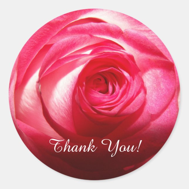 Thank You Rose Classic Round Sticker (Front)