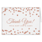 "Thank you" Rose Gold Faux Glitter Confetti White