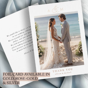 "Thank You" Rose-Gold-Foil, Minimal, Luxury, 