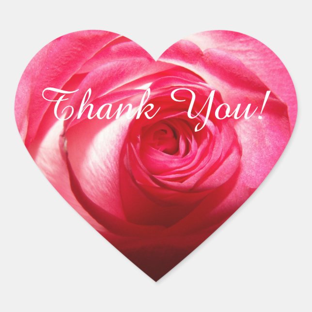 Thank You Rose Heart Sticker (Front)