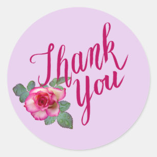 Thank You Rose Love Romantic Classic Round Sticker