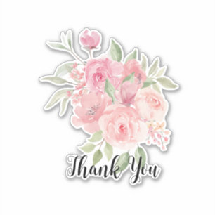 Thank You Roses Design Sticker