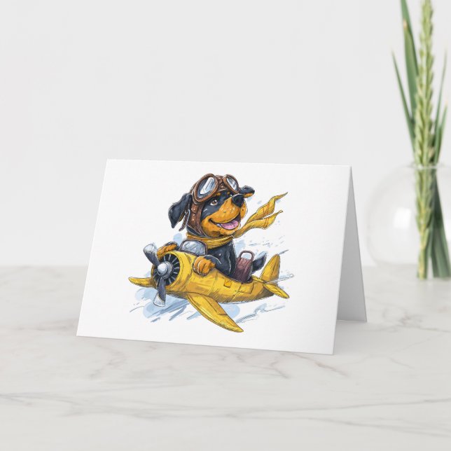 Thank You Rottweiler Dog Pilot Airplane (Front)