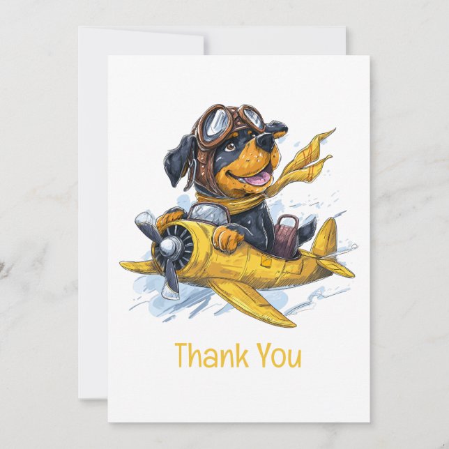 Thank You Rottweiler Dog Pilot Airplane (Front)