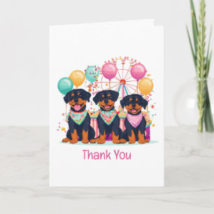 Thank You Rottweiler Dogs At A Carnival Card