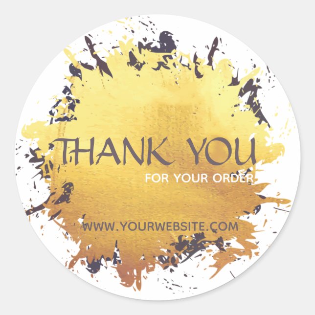 THANK YOU  Round business Sticker  (Front)