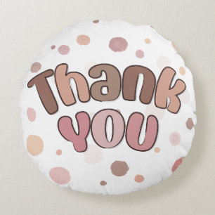 Thank you round pillow