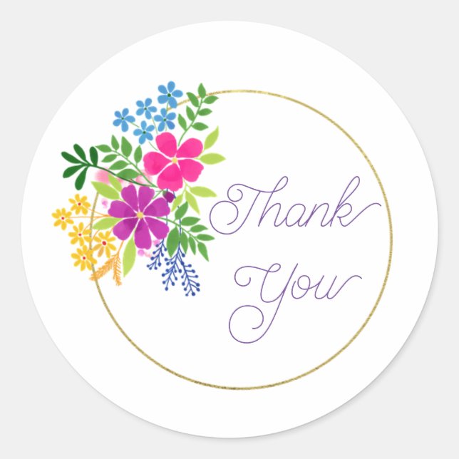 Thank you round sticker (Front)
