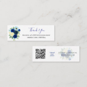 Thank You Royal Blue Rose Discount Code QR Insert 
