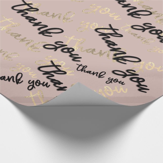 Thank You Royal Ivory Gold Caligraphy Script Favou Wrapping Paper (Corner)