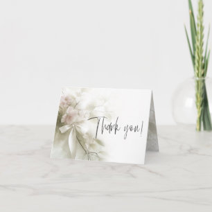 THANK YOU Rustic Blush Pink Peach Blossoms Card