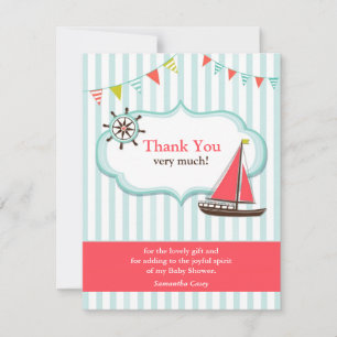 Thank You Sailing Baby Shower Card