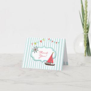 Thank You Sailing Baby Shower Folded Card