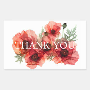 Thank You Scarlet Petal Elegance Sticker