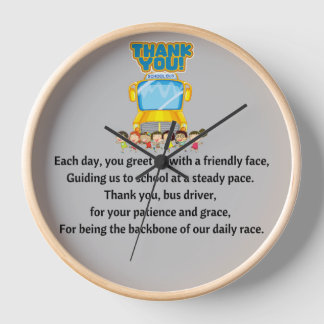 Thank You, School Bus Driver. Clock
