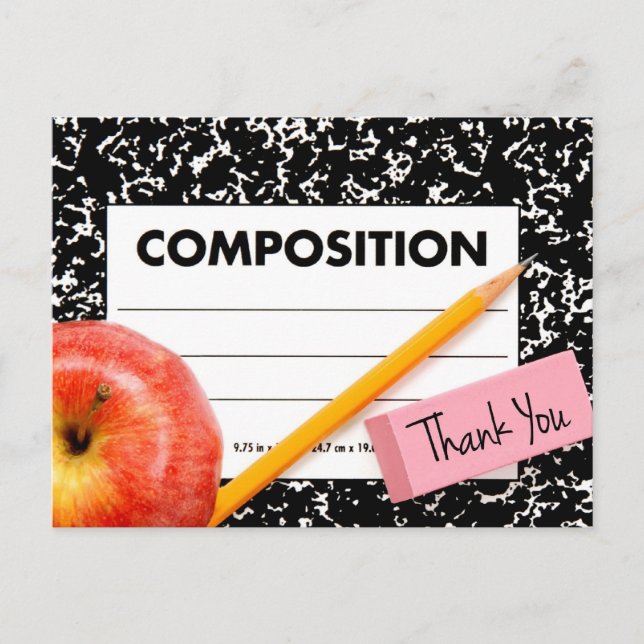 Thank You School Theme Postcard (Front)