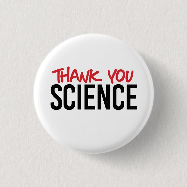 Thank you science 1 inch round button (Front)