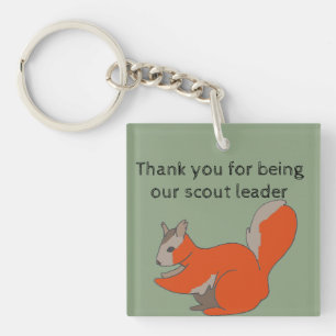 Thank You Scout Leader Squirrel Keychain