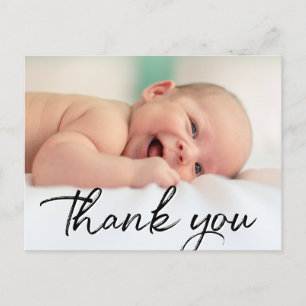 Thank you Script Baby Photo Birth Announcement