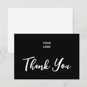 Thank You Script Blank on Back Business Logo Black