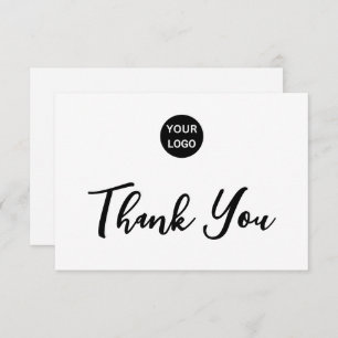 Thank You Script Blank on Back Business Logo White