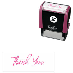 Thank You Script Font Custom Text Self-inking Stamp