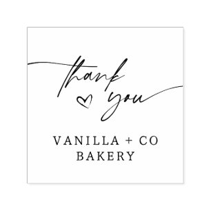 Thank You Script Heart Baked Goods Bakery Business Self-inking Stamp