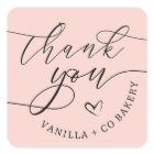 Thank You Script Heart Baked Goods Business | Pink