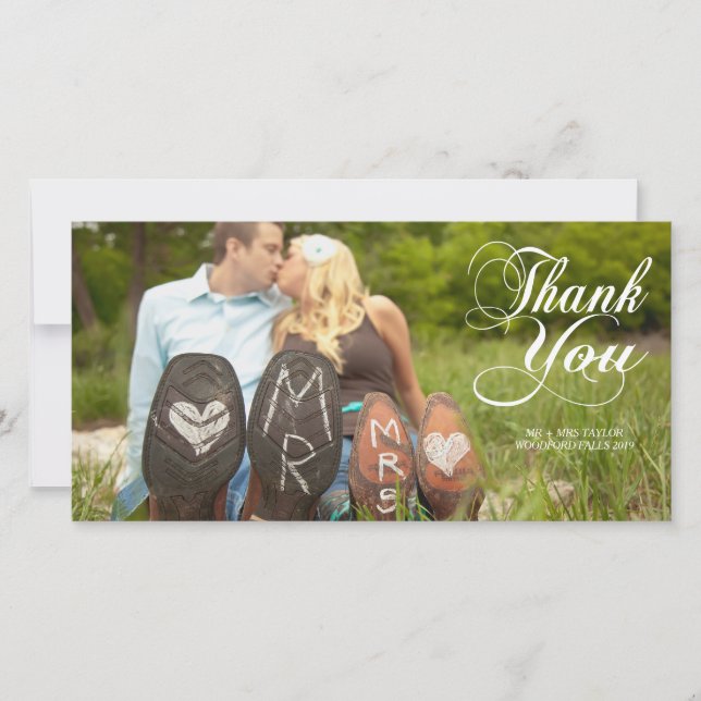 Thank You Script Lettering Overlay Photo Cards (Front)