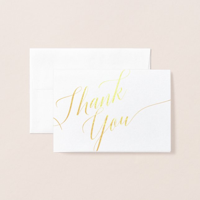 Thank You Script Mini (3.5"x5") Foil Card (Front With Envelope)