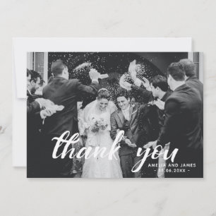 Thank You Script Photo Overlay Custom Message Card