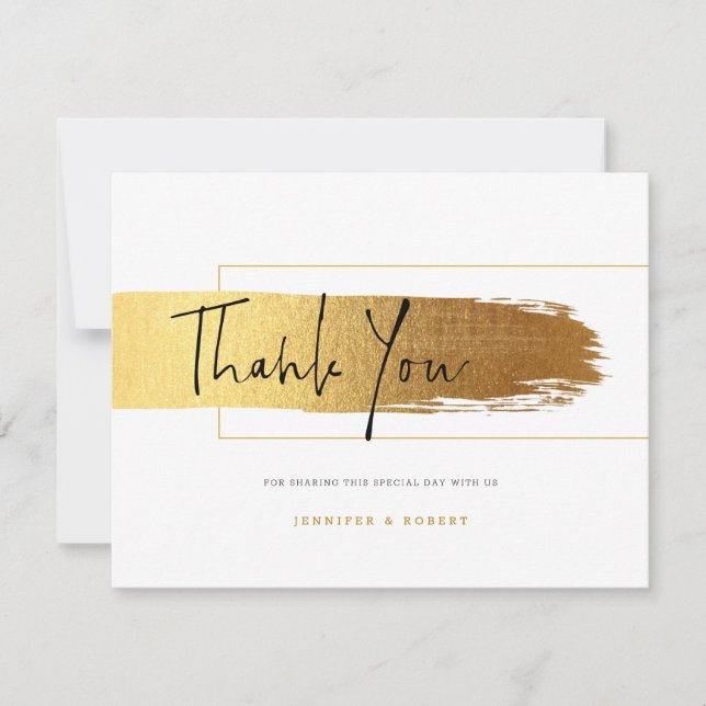 Thank you script typography gold brushstroke (Front)
