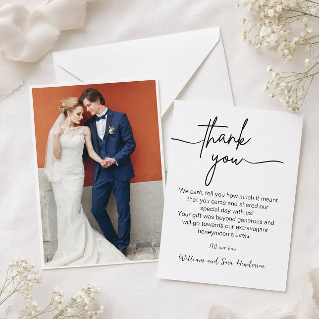 Thank You Script Wedding Photo Thank You Card (Creator Uploaded)