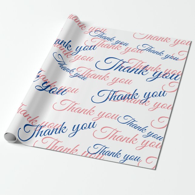 Thank You Script Wrapping Paper (Unrolled)
