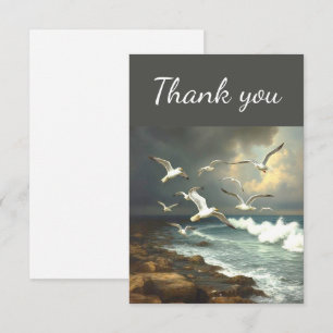 Thank You Seagulls Ocean Seaside Beach Waves Card