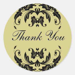 Thank You Seal - Gold Damask Wedding