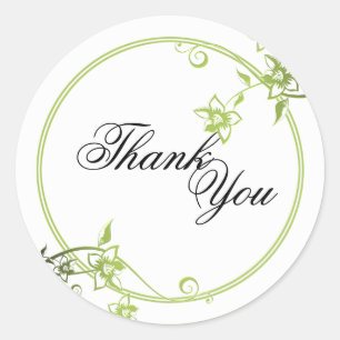 Thank You Seal - Green & White Floral Wedding