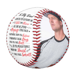 Thank you sentimental message for dad & custom pho baseball