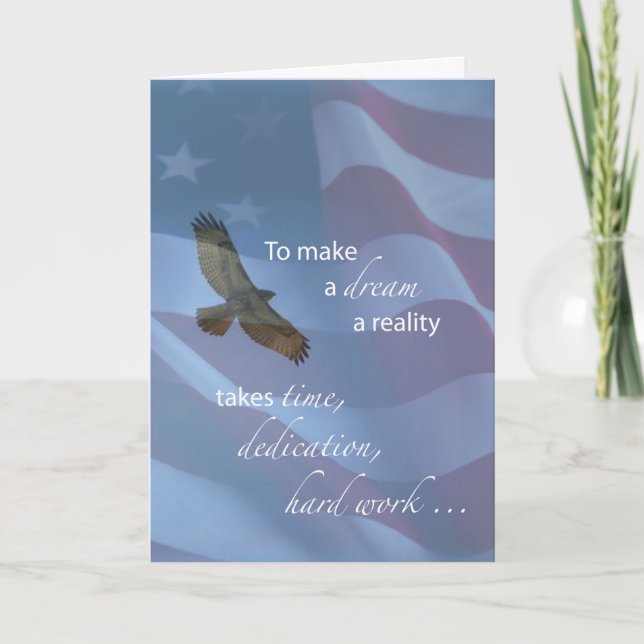 Thank You Service Project with Eagle American Flag Card (Front)