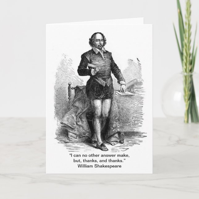 Thank You, Shakespeare style! Thank You Card (Front)