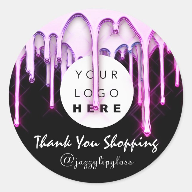 Thank You Shopping Drip Custom Logo Extension Hair Classic Round Sticker (Front)