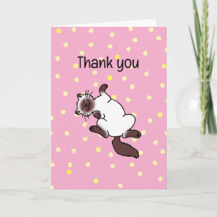 thank you (siamese playful cat) card