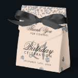 Thank You Silver 21st Birthday Confetti Blush Rose Favor Box<br><div class="desc">Elegant "Thank You" 21st Birthday Silver Faux Glitter Confetti Blush Rose Pink design.</div>