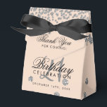 Thank You Silver 21st Birthday Confetti Blush Rose Favor Box<br><div class="desc">Elegant "Thank You" 21st Birthday Silver Faux Glitter Confetti Blush Rose Pink design.</div>