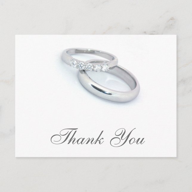Thank You/Silver Wedding Bands Postcard (Front)