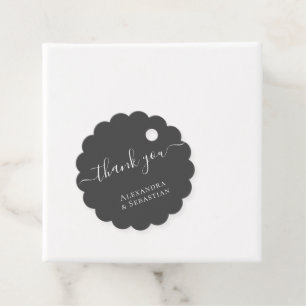 Thank You Simple Typography Personalized Wedding Favour Tags